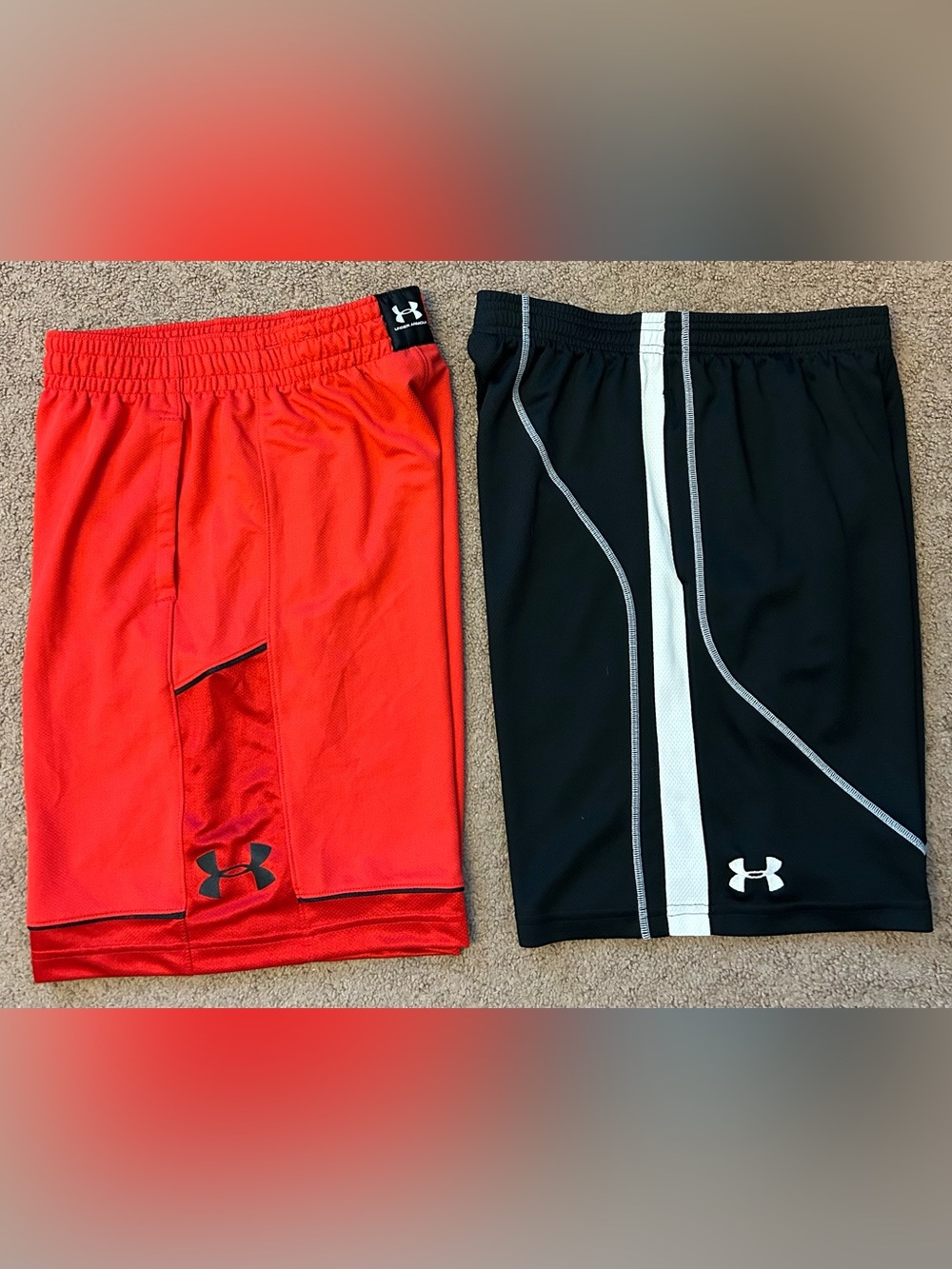 Under Armour Men’s Red & Black Athletic Shorts Set SM S